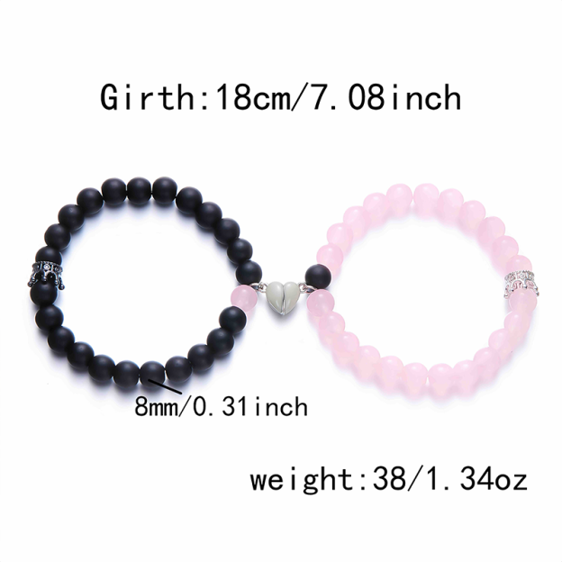 Obsidian Couple Luminous Bracelet| Love and Meditation Healing Jewelry- EclatDoré