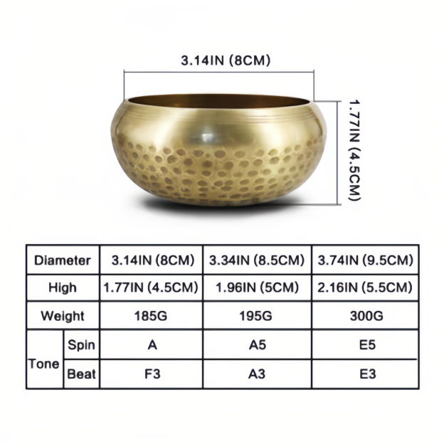 Handmade Authentic Tibetan Singing Bowl Set for Energy Healing & Mindfulness Meditation- EclatDoré