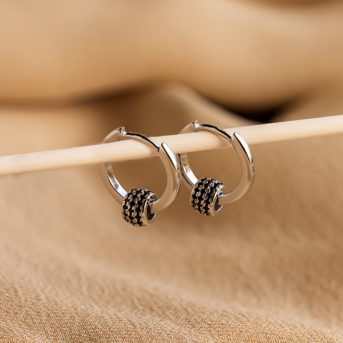 Agate Beaded Hoop Earrings - Detachable Drop Earrings, Colored Gemstone Jewelry- EclatDoré