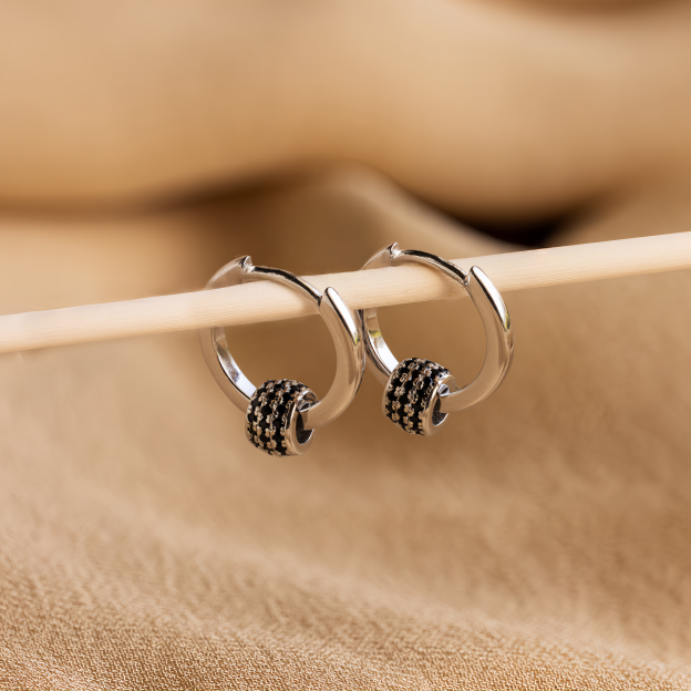 Agate Beaded Hoop Earrings - Detachable Drop Earrings, Colored Gemstone Jewelry- EclatDoré