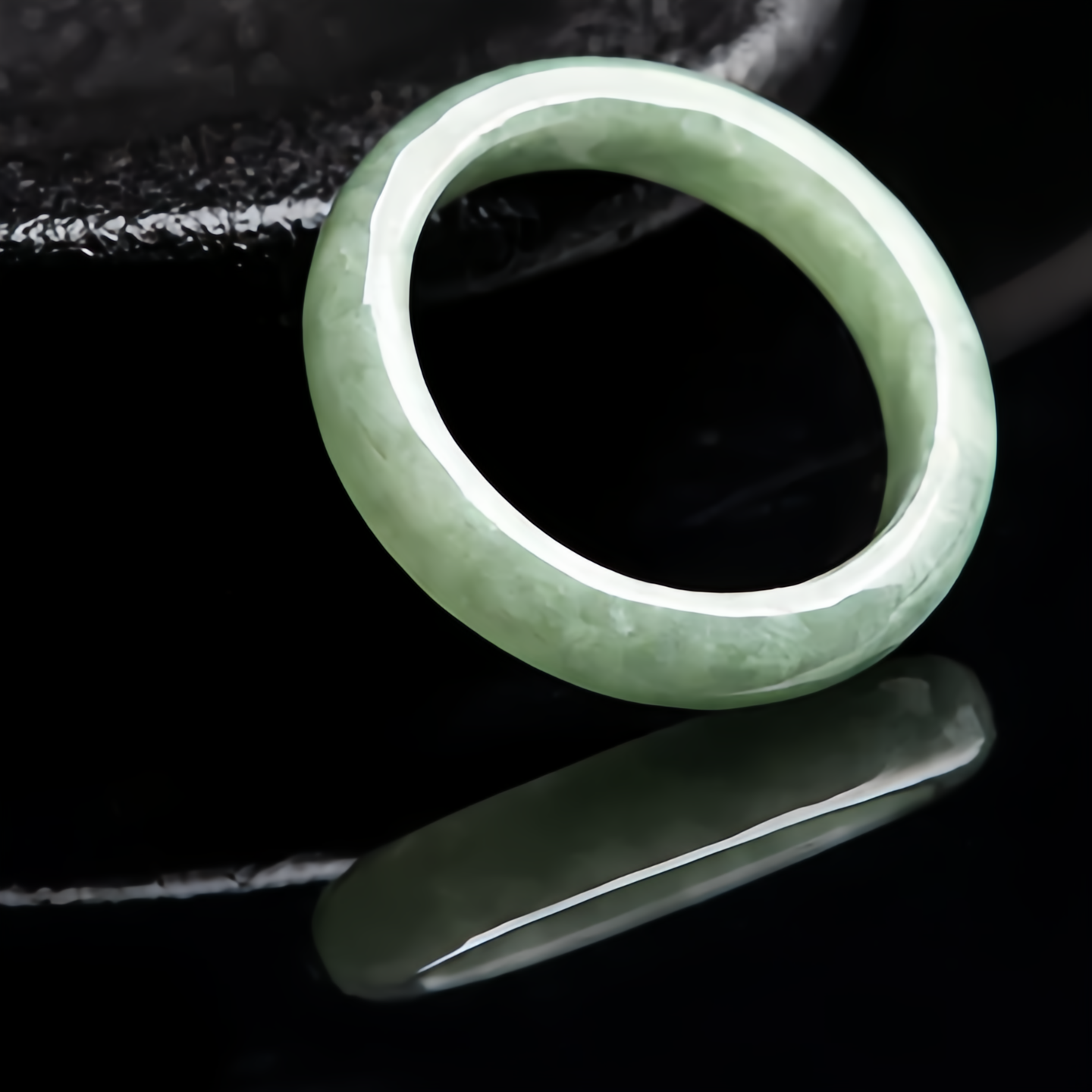 Natural Jade Wealth Ring Adjustable Feng Shui Jewelry - Handcrafted Gemstone Fengshui Ring for Women- EclatDoré