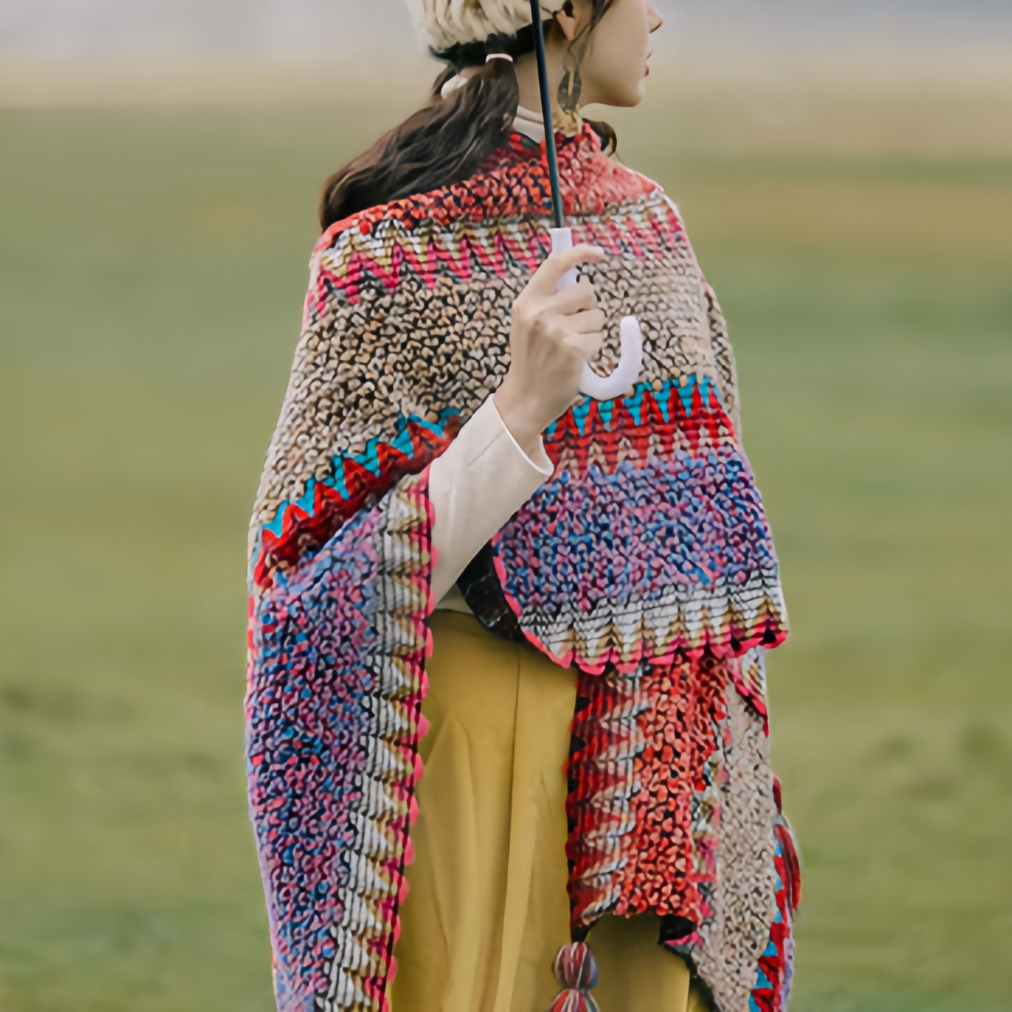 Tibetan Shawl Knitting Warm Cloak Tibetan Tassel Scarf- EclatDoré