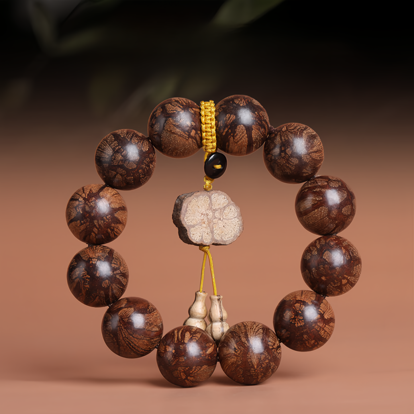 Handmade Plum Blossom Buddhist Beads with Dragon Beard Totem Pendant | Natural Healing Jewelry Trending in 2025- EclatDoré