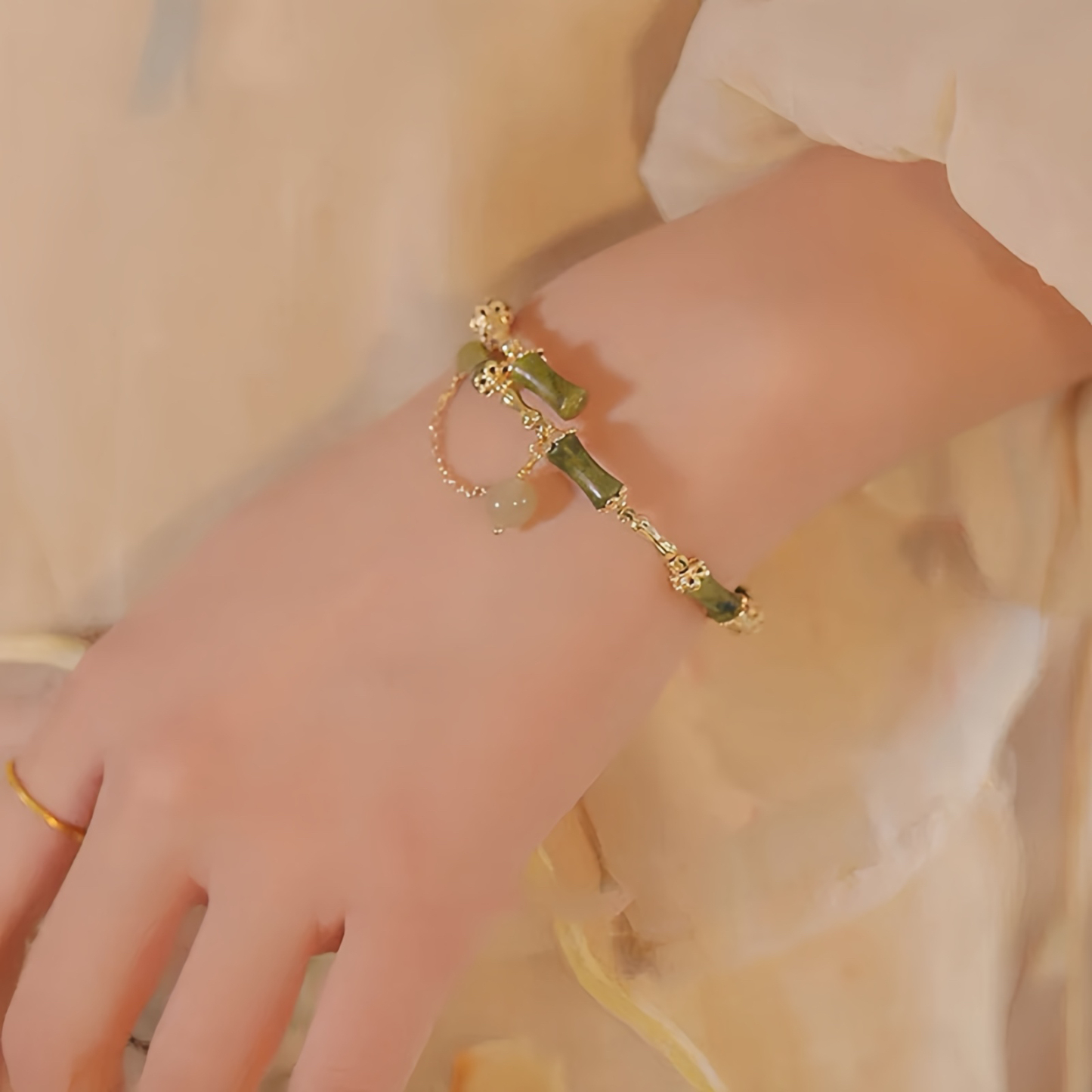 Bamboo Jade Pattern Luck Bracelet Bangle