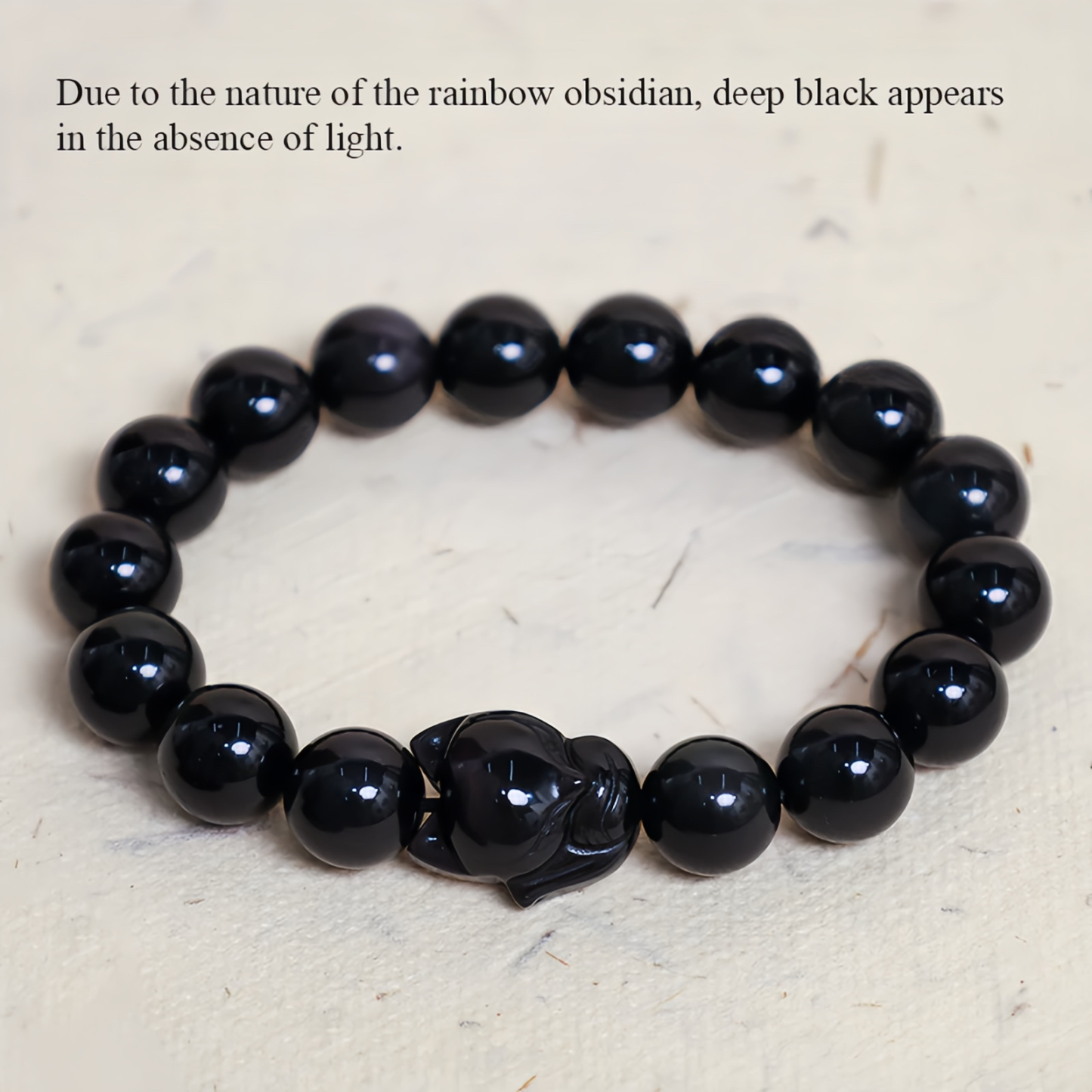 Rainbow Obsidian Fox Healing Positive Bracelet