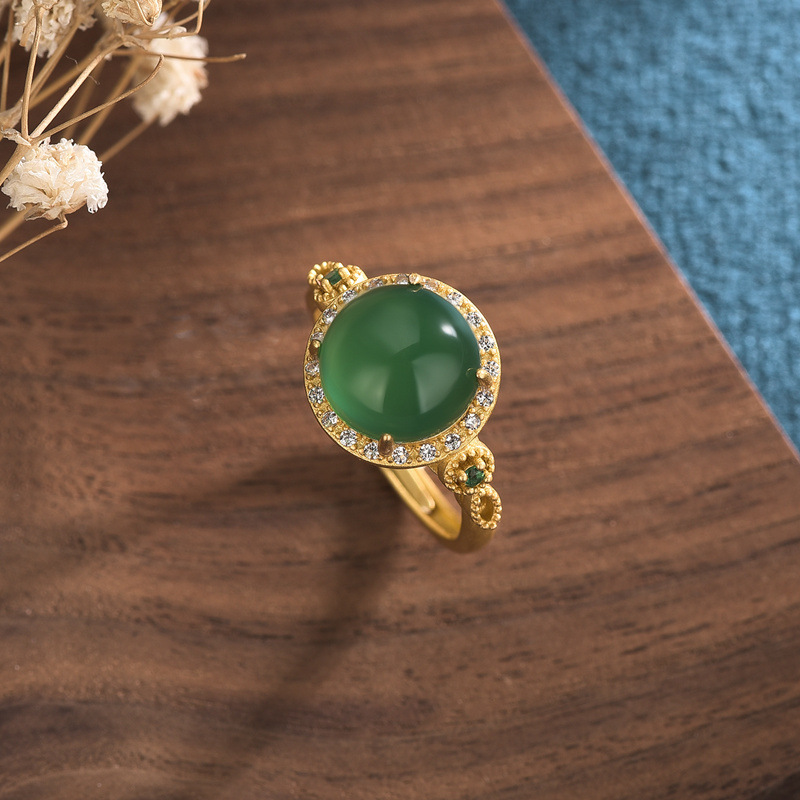  Buddha Stone Jade Energy Protection Ring- EclatDoré