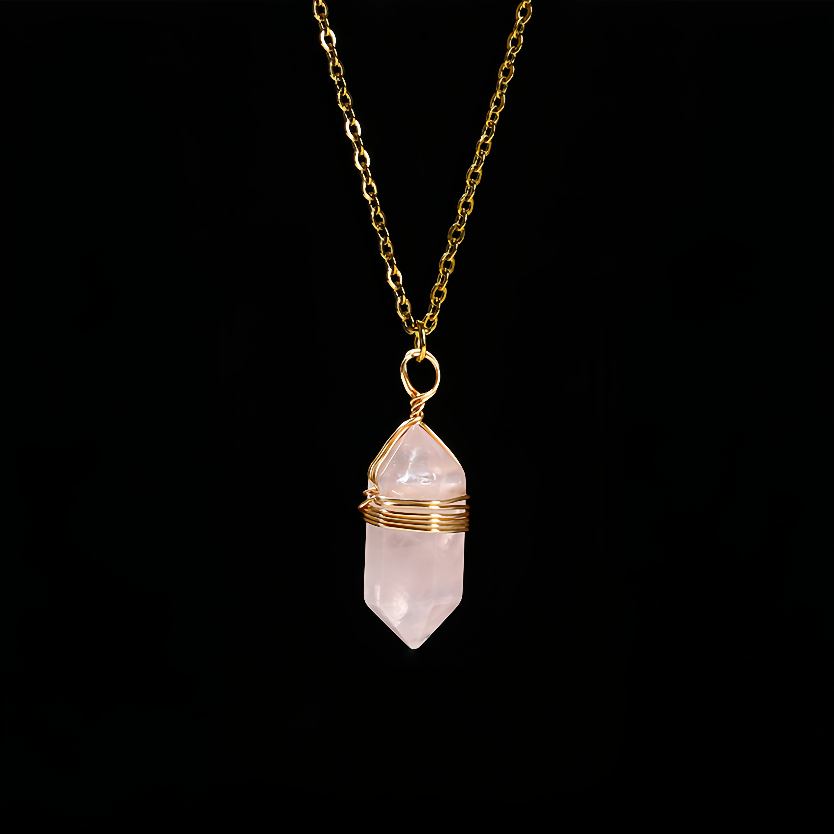 Natural Healing Energy | Moonstone Double Pointed Hexagon Pendant Necklace- EclatDoré