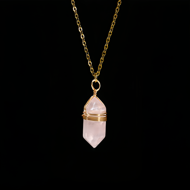 Natural Healing Energy | Moonstone Double Pointed Hexagon Pendant Necklace- EclatDoré