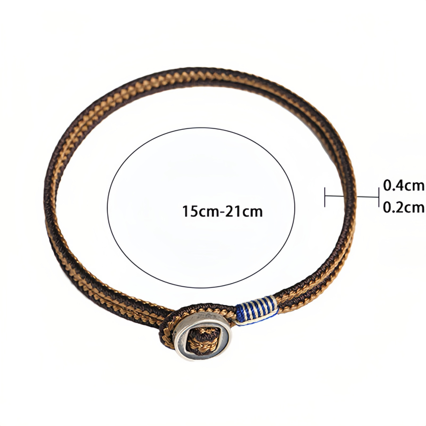 925 Sterling Silver Handmade Button Protection Weave String Bracelet- EclatDoré