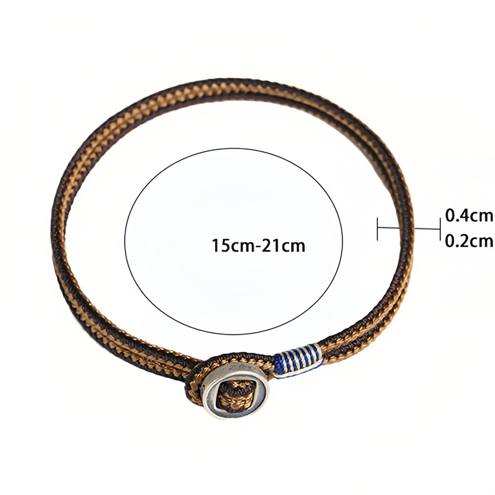 925 Sterling Silver Handmade Button Protection Weave String Bracelet- EclatDoré