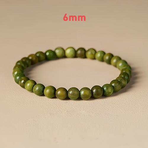 Buddha Stone Natural Green Sandalwood Meditation Agarwood Cinnabar Bracelet