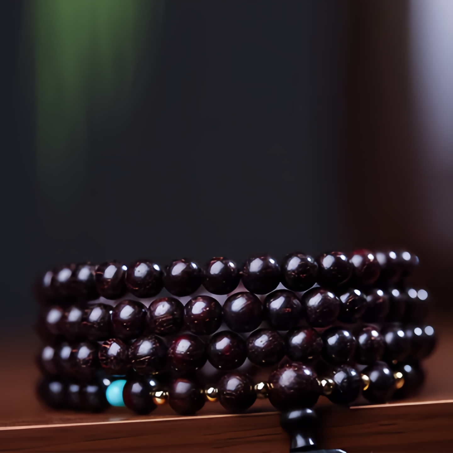 108 Mala Beads Tibetan Small Leaf Red Sandalwood Lotus Balance Bracelet- EclatDoré