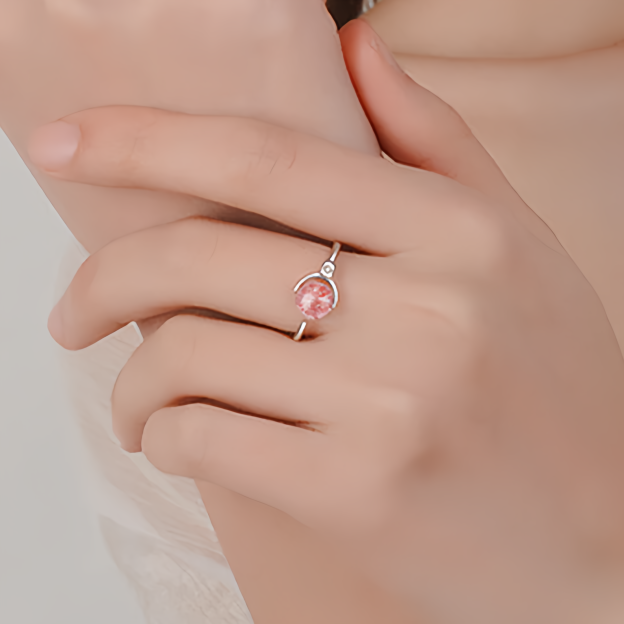 Pink Crystal Soothing Rotation Ring- EclatDoré