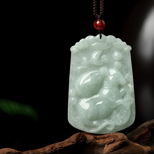 Handmade Natural Jade 12 Chinese Zodiac Abundance Amulet Pendant Necklace- EclatDoré