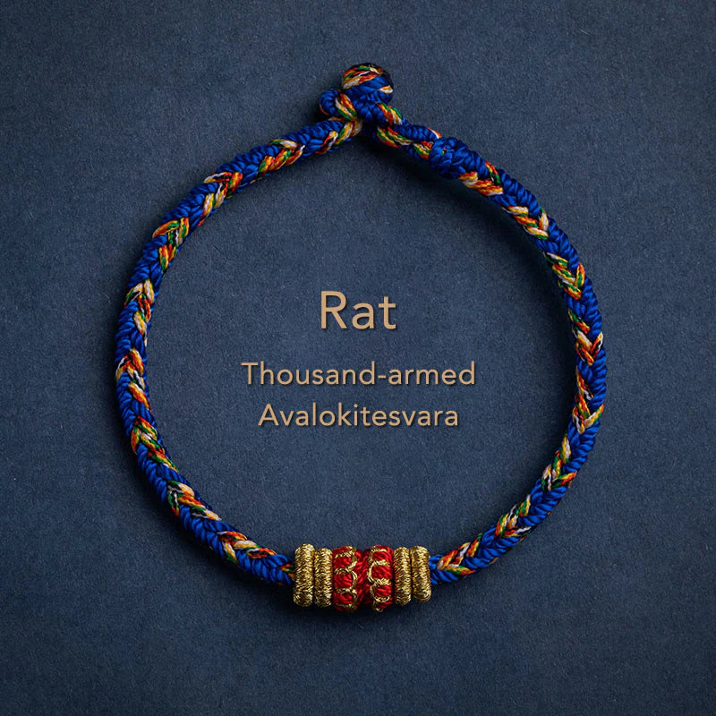 Handmade Chinese Zodiac Natal Buddha Luck Strength Braided String Bracelet -  2025's Top Trend- EclatDoré