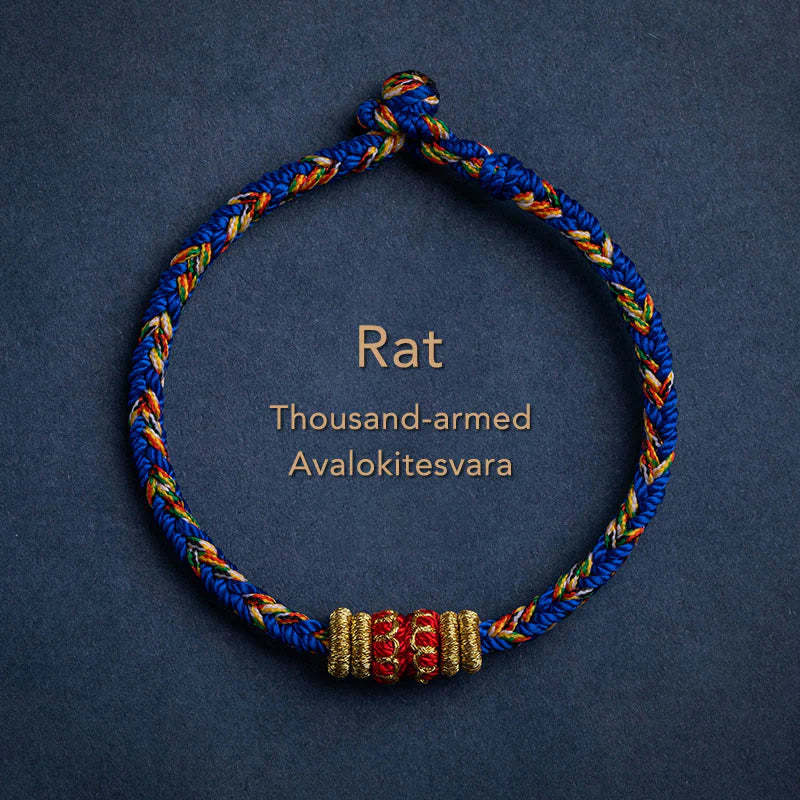 Handmade Chinese Zodiac Natal Buddha Luck Strength Braided String Bracelet -  2025's Top Trend- EclatDoré