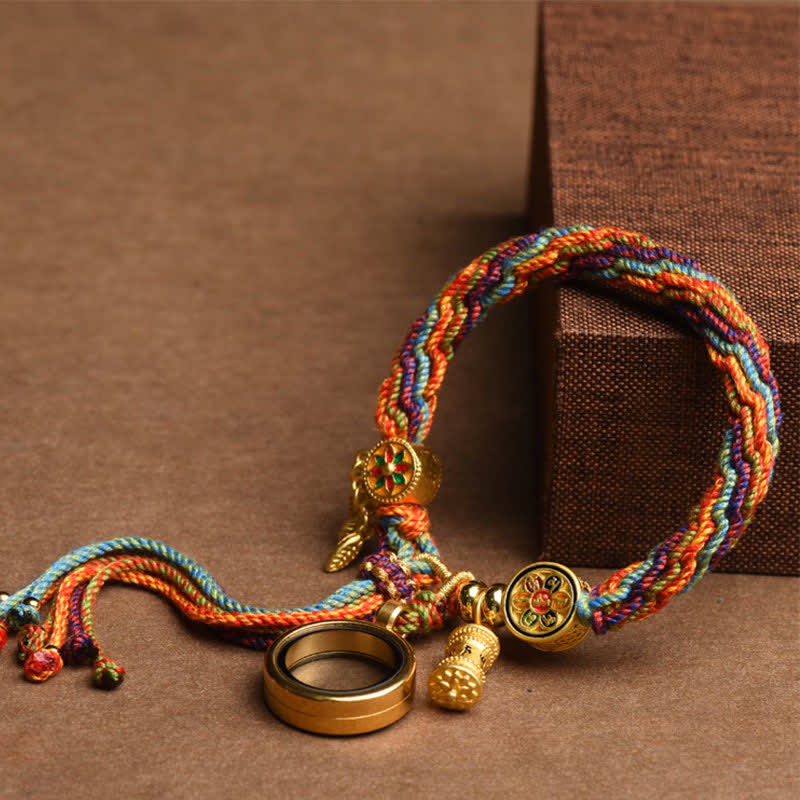 Tibetan Om Mani Padme Hum Dreamcatcher Luck Colorful Reincarnation Knot String Bracelet- EclatDoré