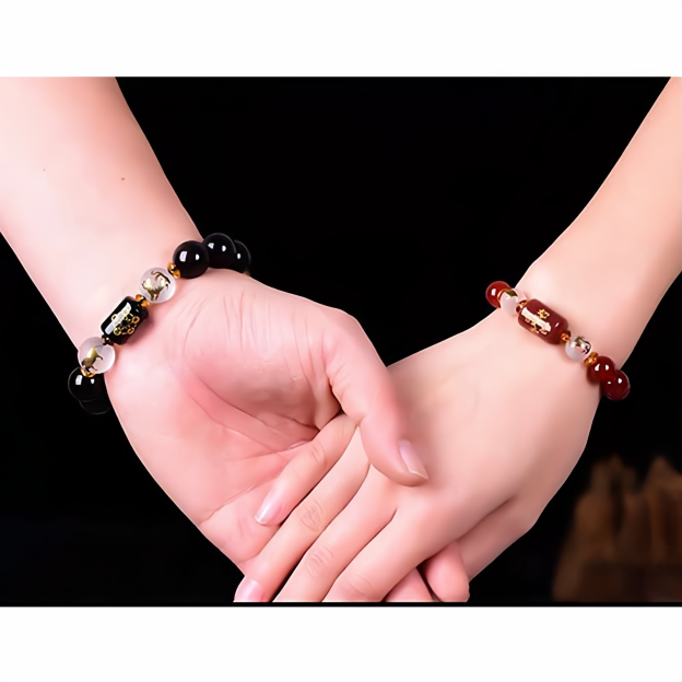 Chinese Zodiac Feng Shui Obsidian Five-Element Wealth Porsperity Bracelet- EclatDoré