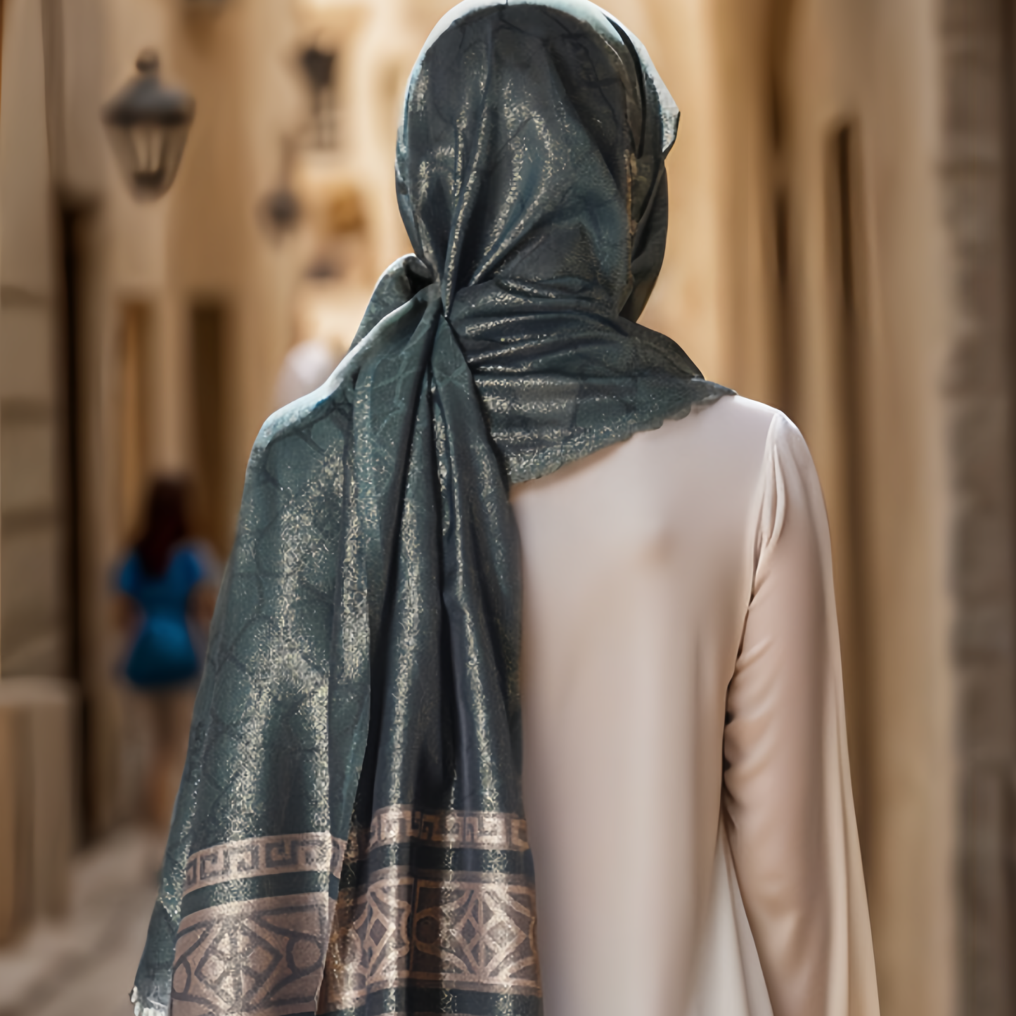 Boho Plaid Scarf - Lightweight UV Protection Silk Shawl for Women, Ethnic Head Cover- EclatDoré