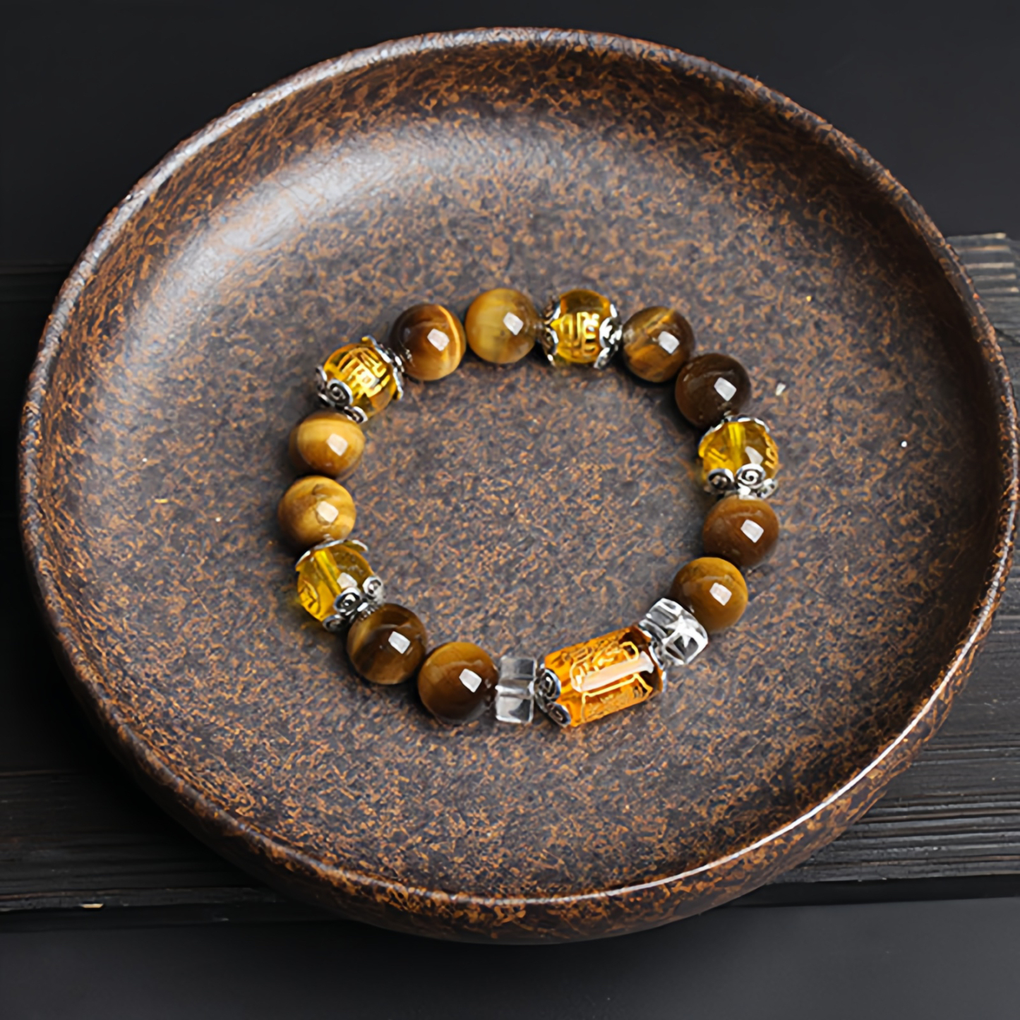 Tiger Eye Bead Fortune Prosperity Bracelet
