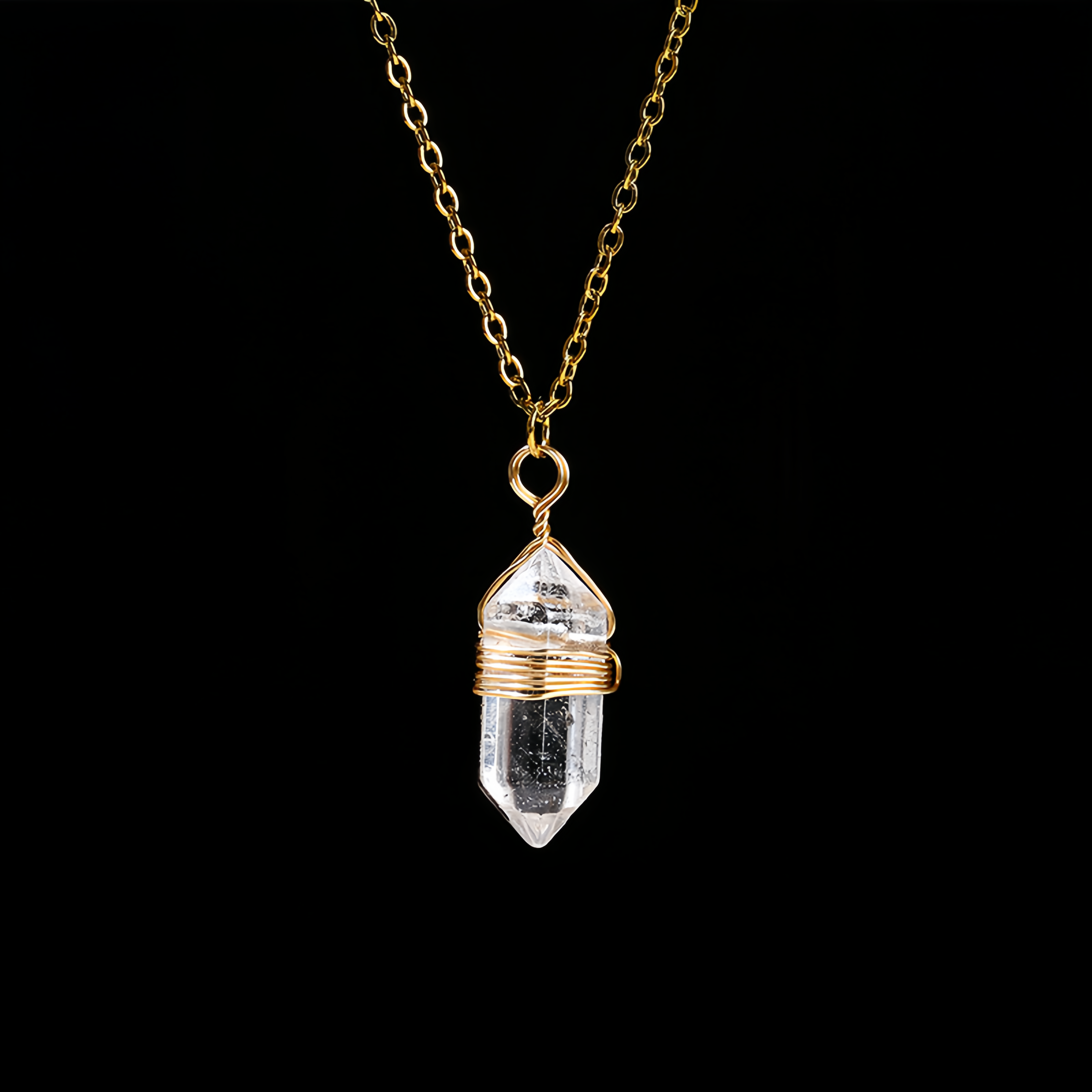 Natural Healing Energy | Moonstone Double Pointed Hexagon Pendant Necklace- EclatDoré