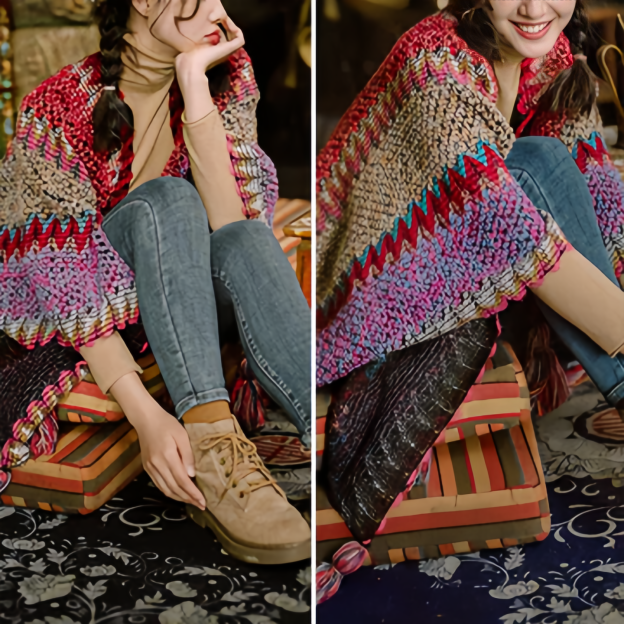 Tibetan Shawl Knitting Warm Cloak Tibetan Tassel Scarf- EclatDoré