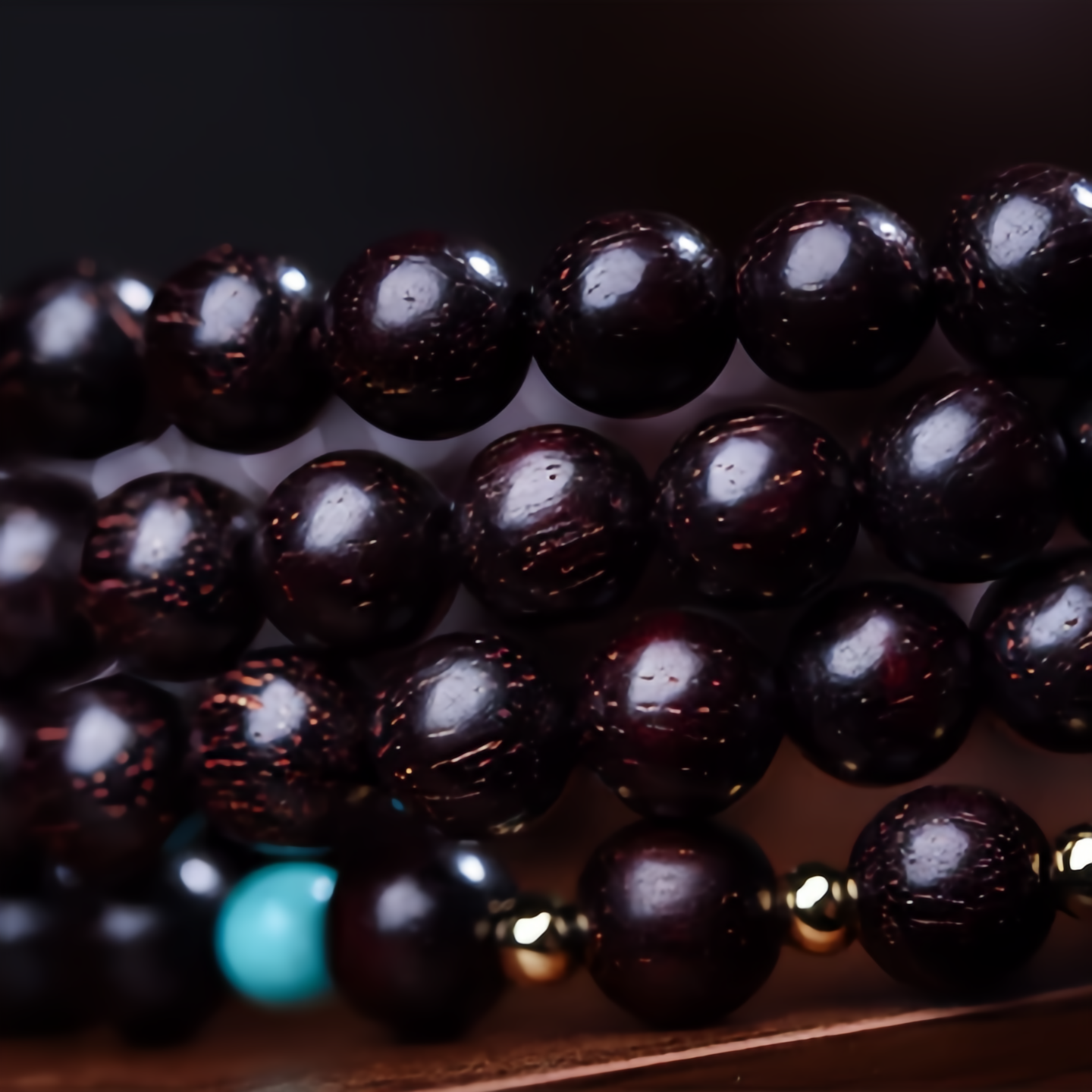 108 Mala Beads Tibetan Small Leaf Red Sandalwood Lotus Balance Bracelet- EclatDoré