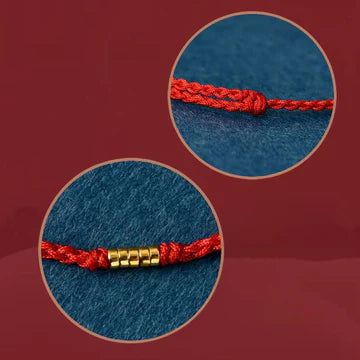 S925 Sterling Silver Lucky Gold Beads Braided Anklet Bracelet for Women - Adjustable Handmade Charm Jewelry- EclatDoré