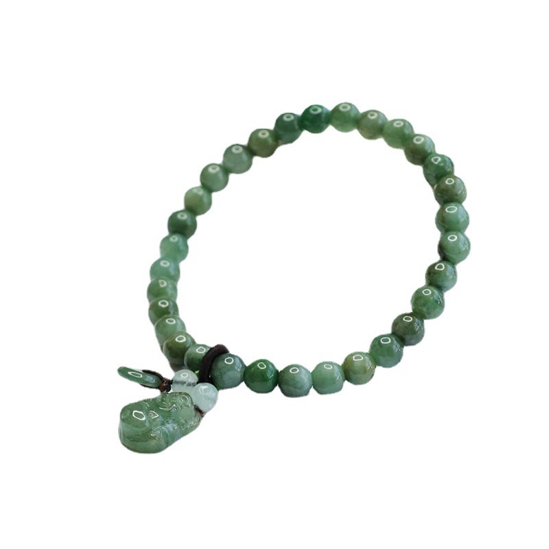 Laughing Buddha Cyan Jade Healing Bracelet- EclatDoré