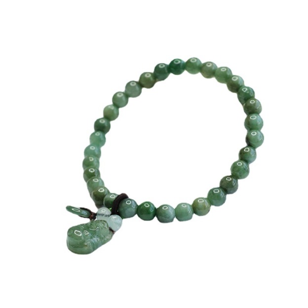 Laughing Buddha Cyan Jade Healing Bracelet- EclatDoré