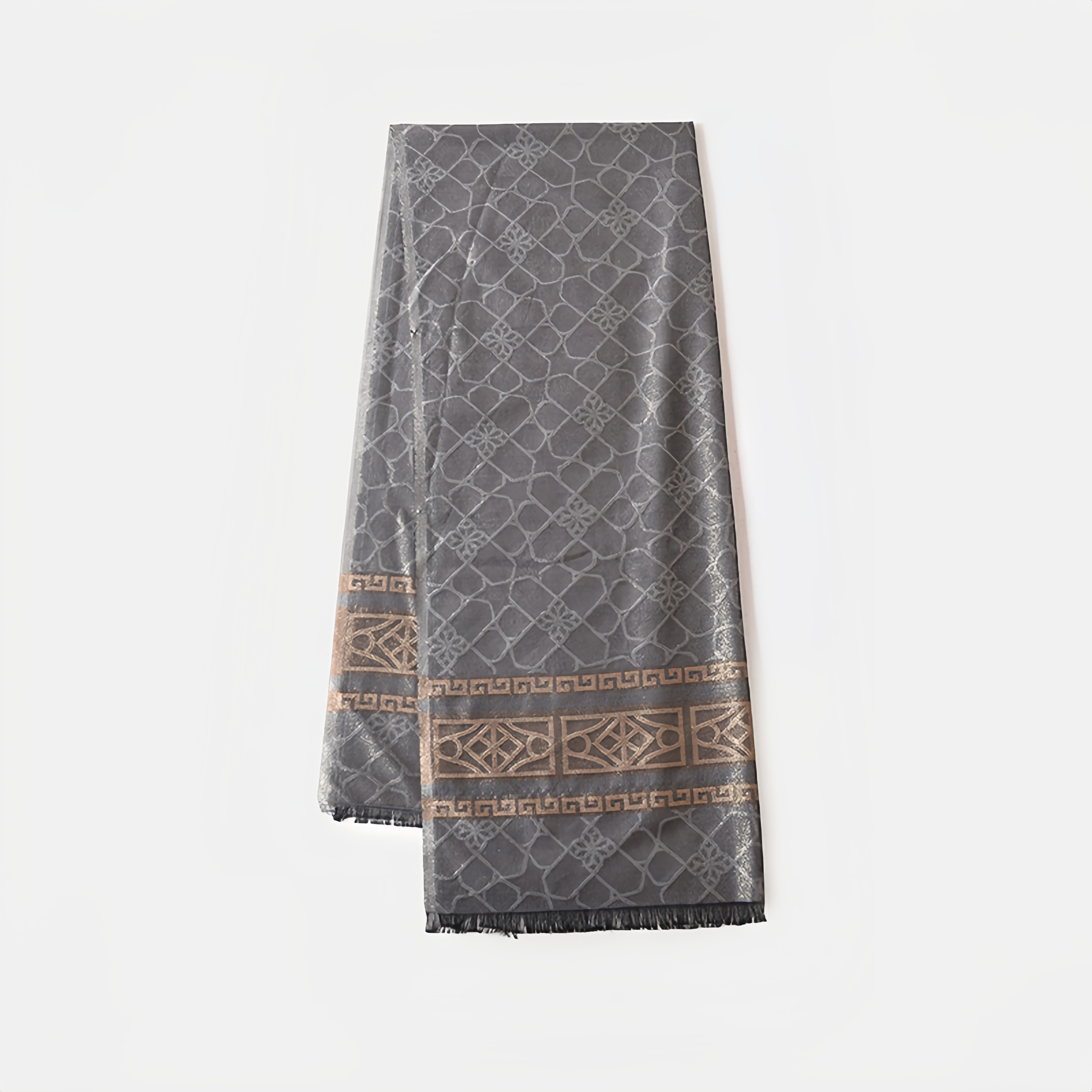 Boho Plaid Scarf - Lightweight UV Protection Silk Shawl for Women, Ethnic Head Cover- EclatDoré