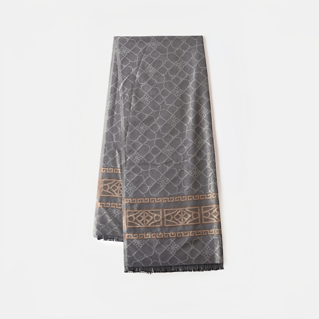 Boho Plaid Scarf - Lightweight UV Protection Silk Shawl for Women, Ethnic Head Cover- EclatDoré