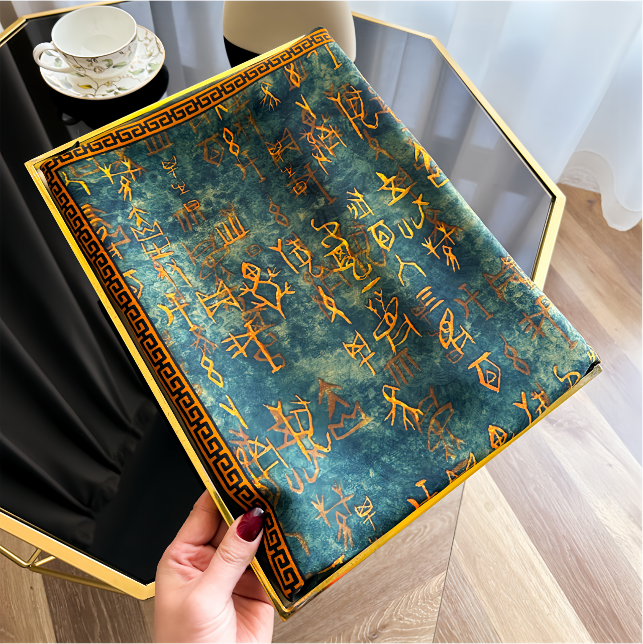 New Dragon Scale Silk Road Handwoven Silk Scarf - UV-Protective Lightweight Vintage Chinese Ethno Fashion Shawl- EclatDoré