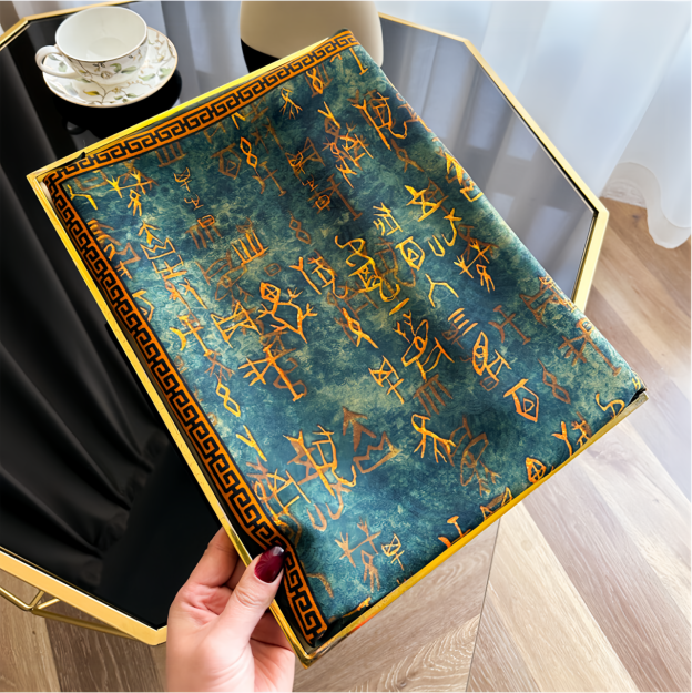 New Dragon Scale Silk Road Handwoven Silk Scarf - UV-Protective Lightweight Vintage Chinese Ethno Fashion Shawl- EclatDoré