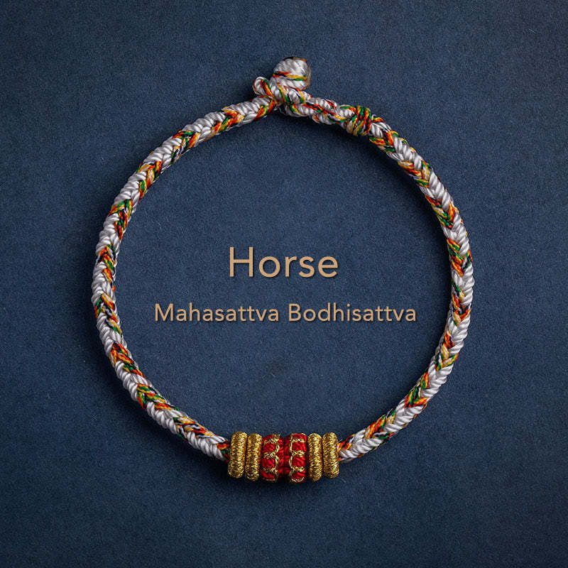 Handmade Chinese Zodiac Natal Buddha Luck Strength Braided String Bracelet -  2025's Top Trend- EclatDoré