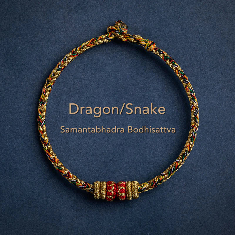 Handmade Chinese Zodiac Natal Buddha Luck Strength Braided String Bracelet -  2025's Top Trend- EclatDoré