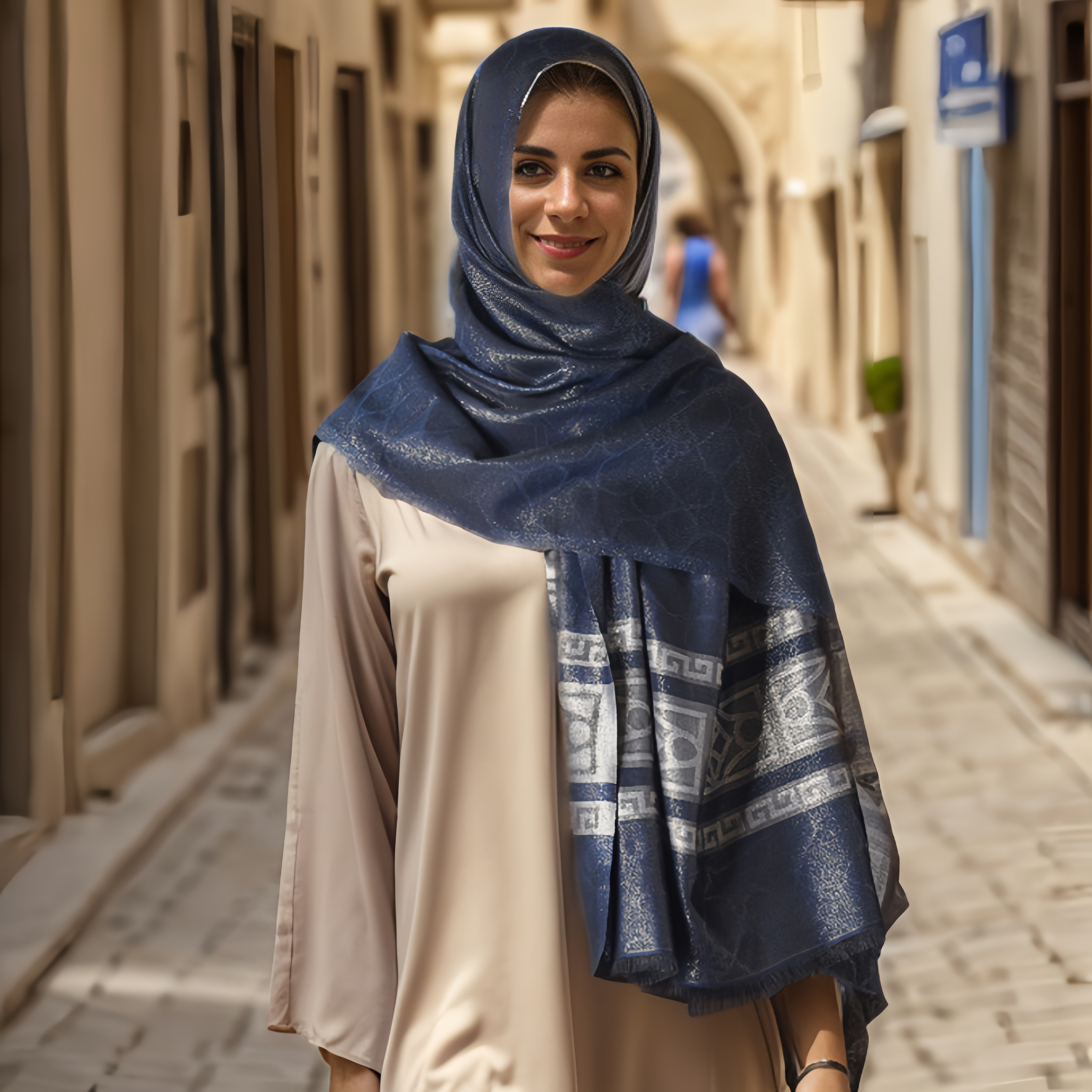 Boho Plaid Scarf - Lightweight UV Protection Silk Shawl for Women, Ethnic Head Cover- EclatDoré