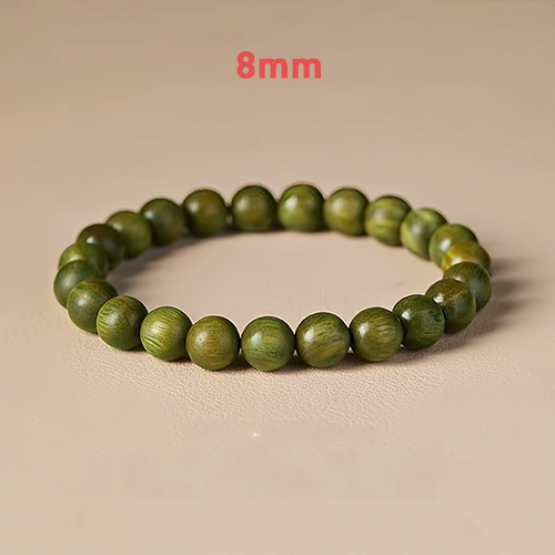 Buddha Stone Natural Green Sandalwood Meditation Agarwood Cinnabar Bracelet