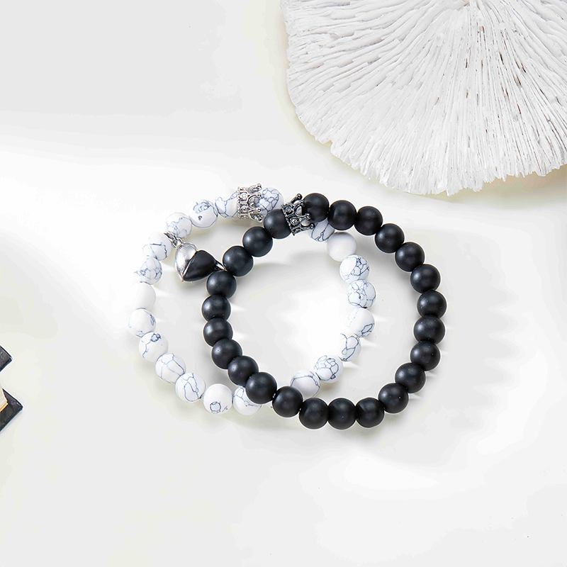 Obsidian Couple Luminous Bracelet| Love and Meditation Healing Jewelry- EclatDoré