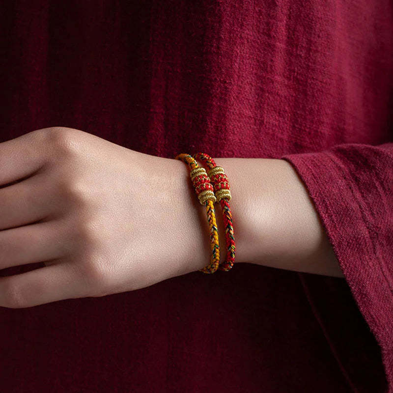 Handmade Chinese Zodiac Natal Buddha Luck Strength Braided String Bracelet -  2025's Top Trend- EclatDoré