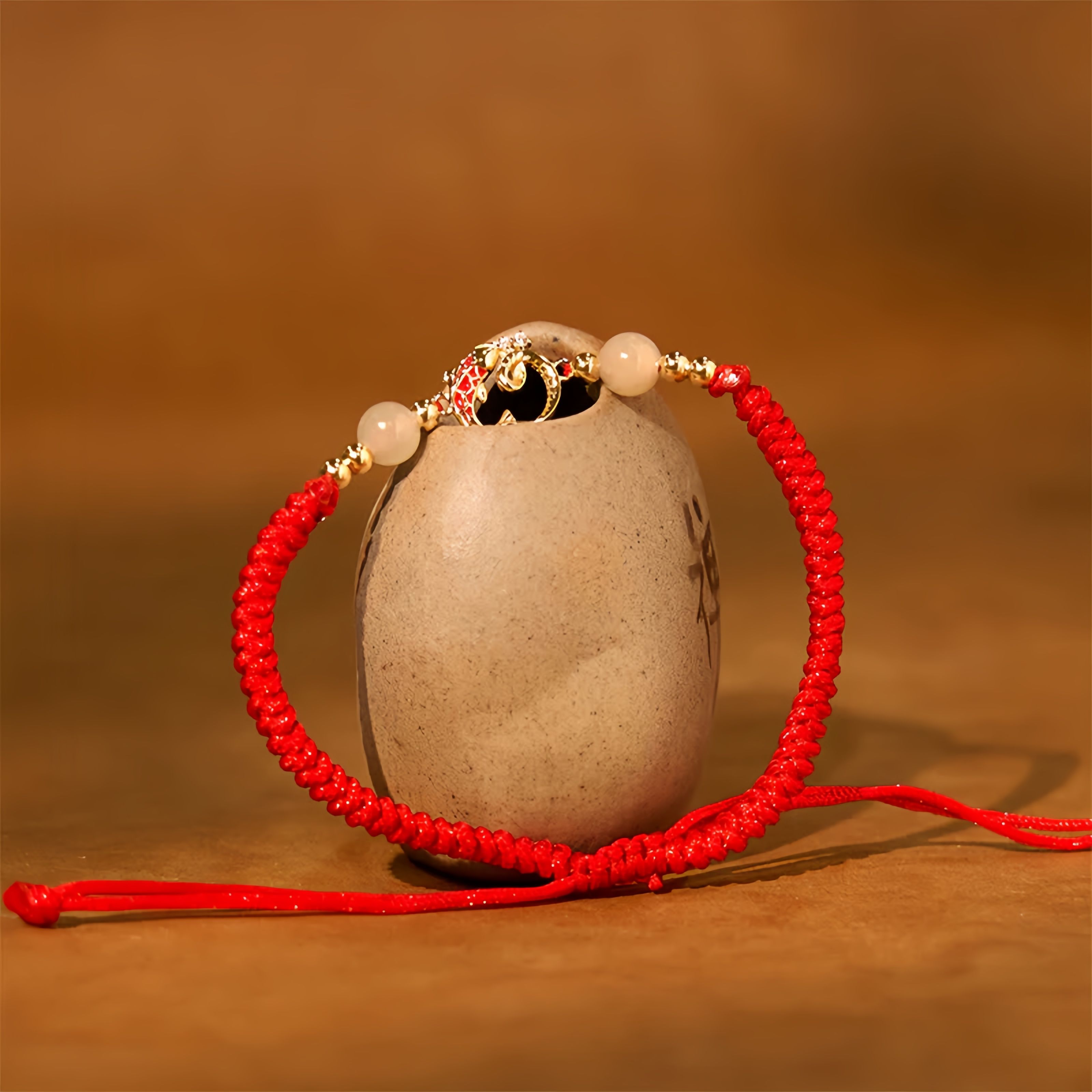 925 Sterling Silver Hetian Jade Cinnabar Koi Fish Year Of  The Snake Protection Braided Bracelet- EclatDoré