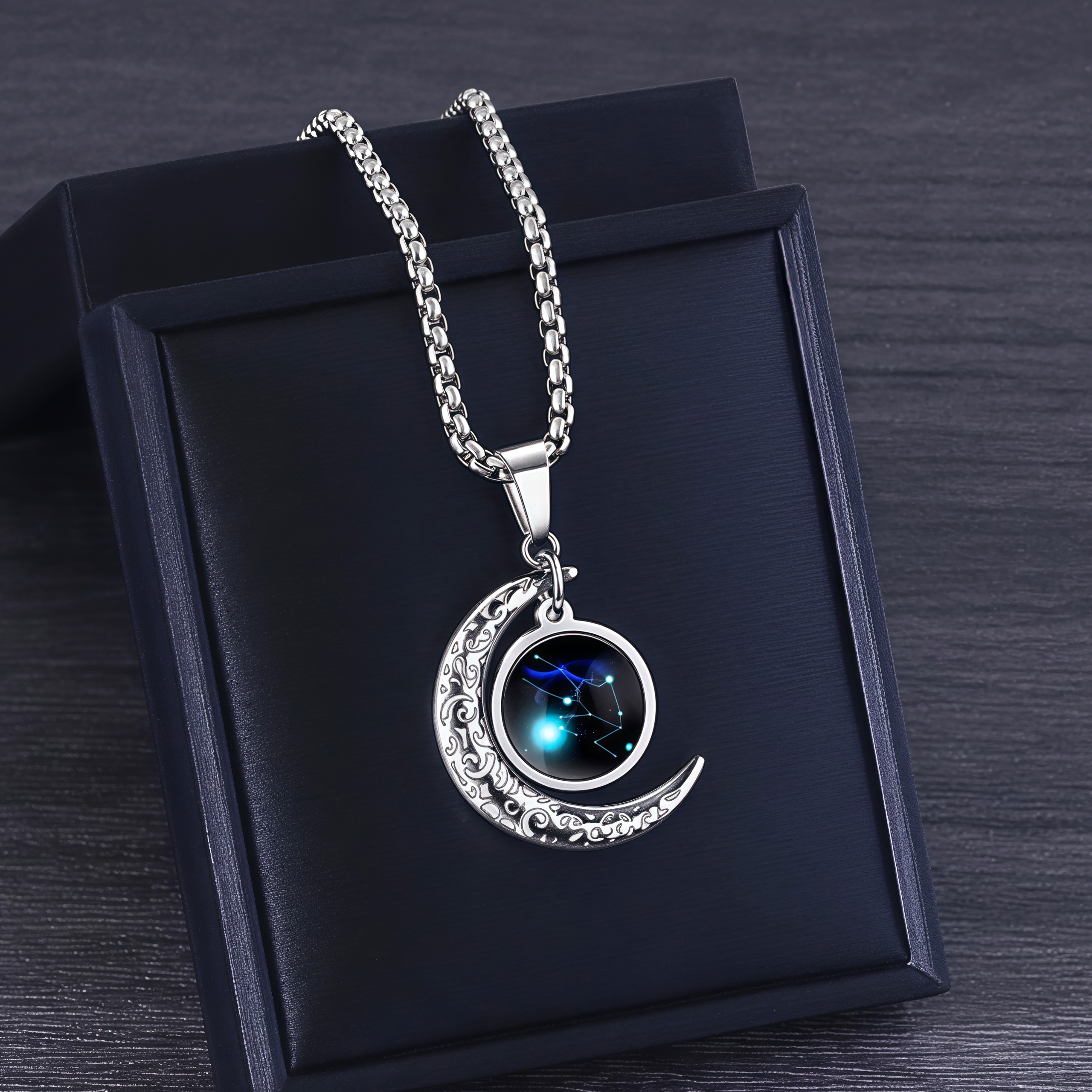 2025 Hot 12 Zodiac Lunar Guardian Moonstone Pendant Necklace- EclatDoré