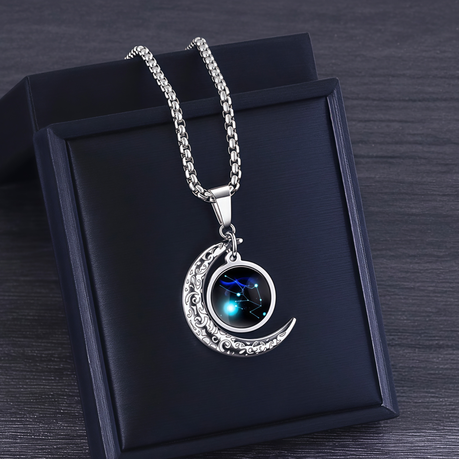 2025 Hot 12 Zodiac Lunar Guardian Moonstone Pendant Necklace- EclatDoré