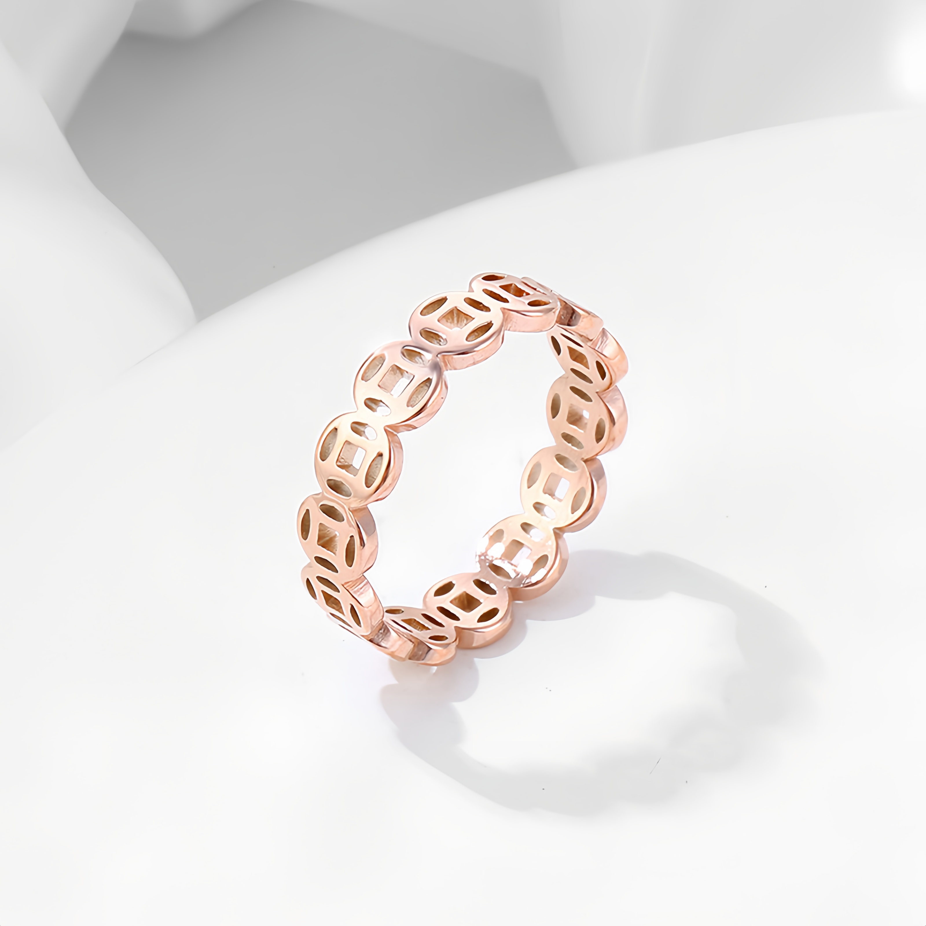 Vintage 18K Gold Plated Lucky Money Coin Ring for  Men & Women - Adjustable Stackable Fortune Attraction Jewelry- EclatDoré