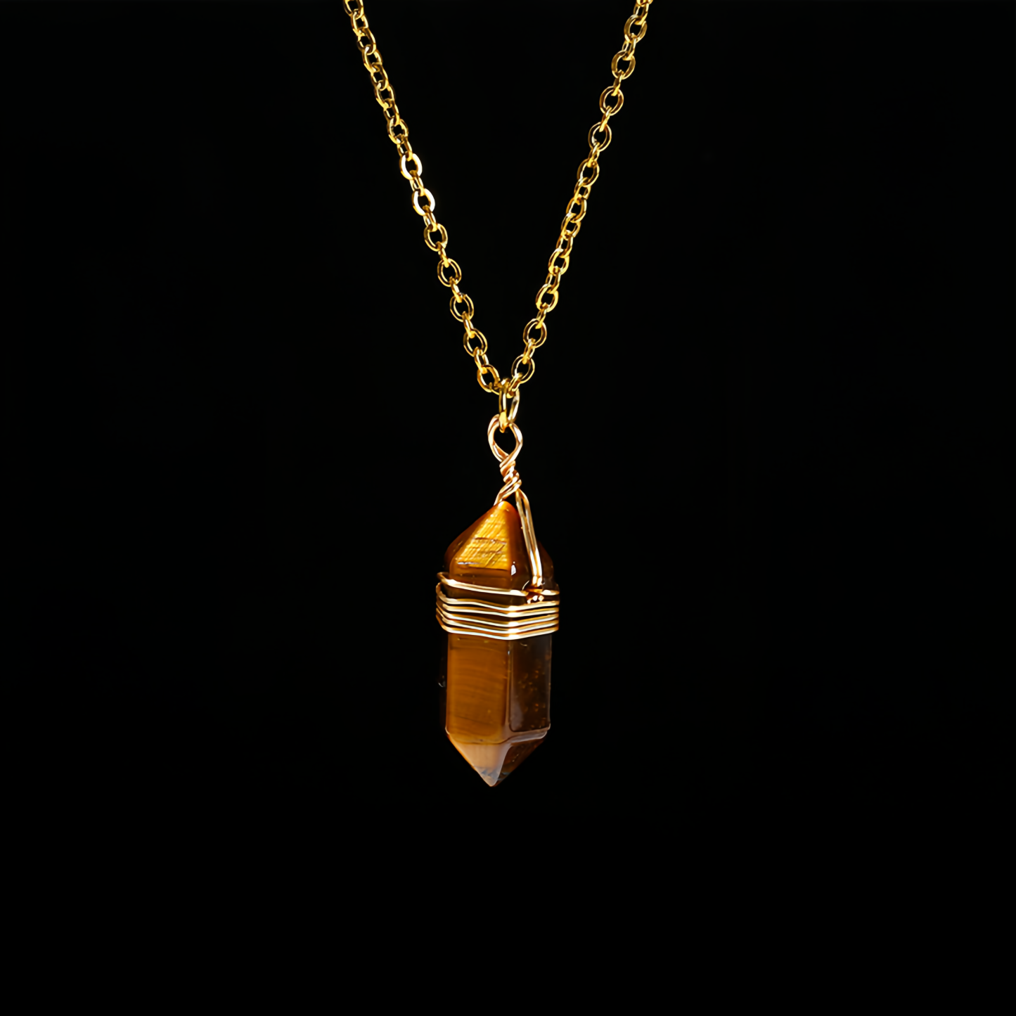 Natural Healing Energy | Moonstone Double Pointed Hexagon Pendant Necklace- EclatDoré
