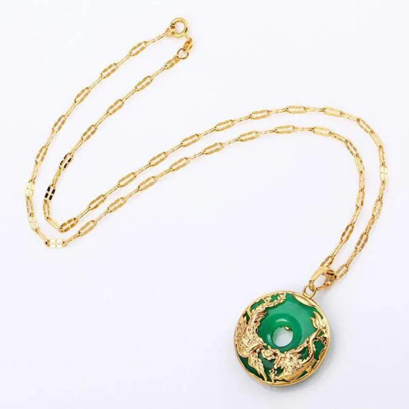 Buddha Stones Natural Jade Prosperity Necklace