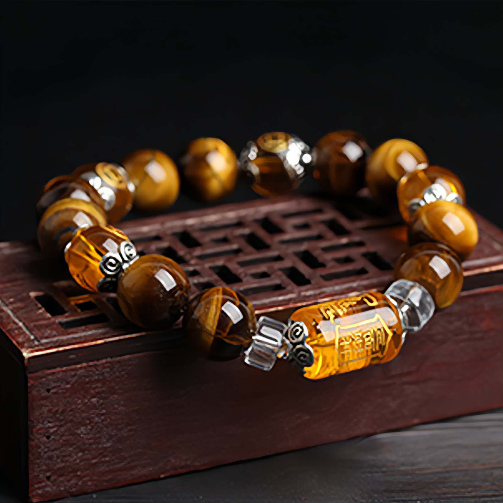 Tiger Eye Bead Fortune Prosperity Bracelet