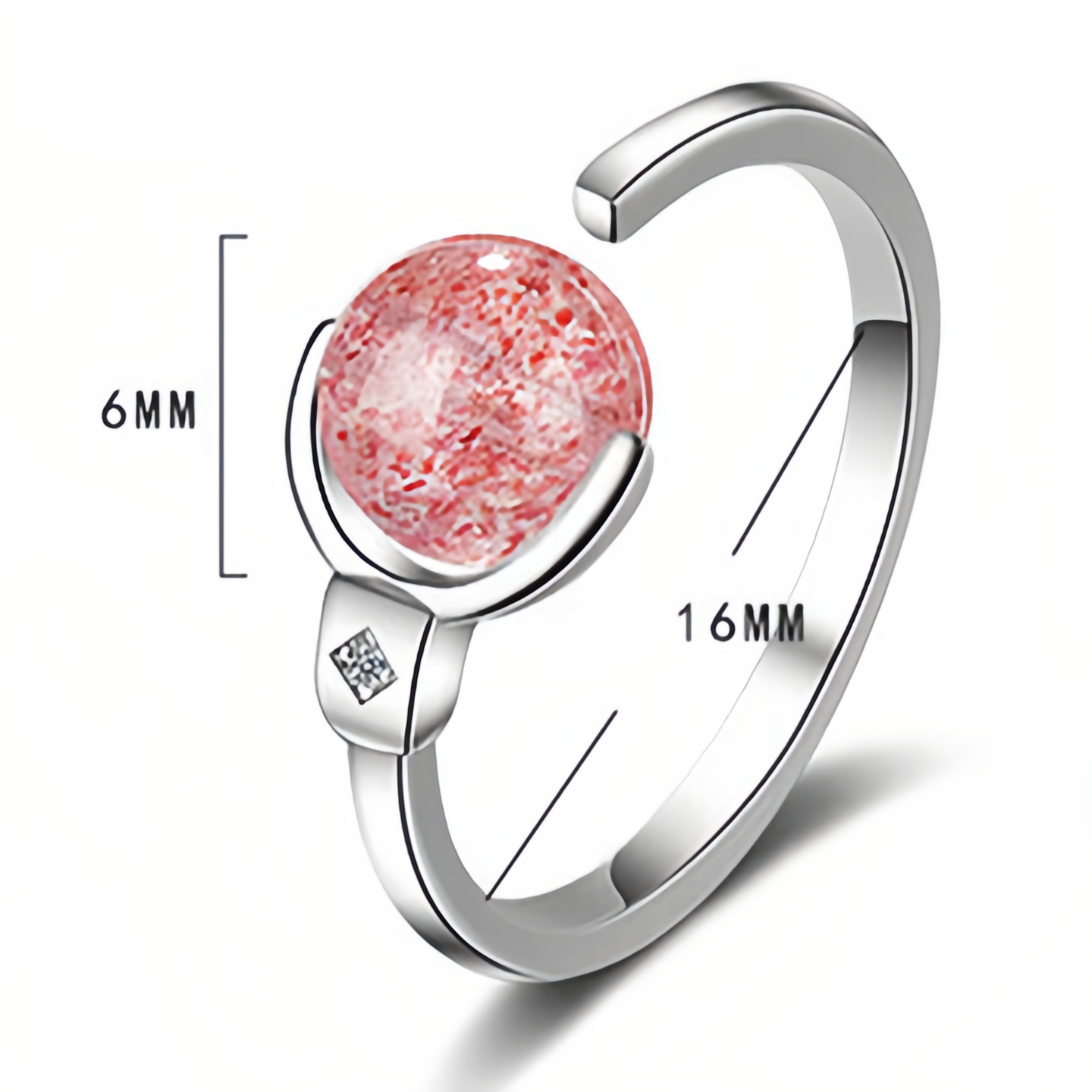 Pink Crystal Soothing Rotation Ring- EclatDoré