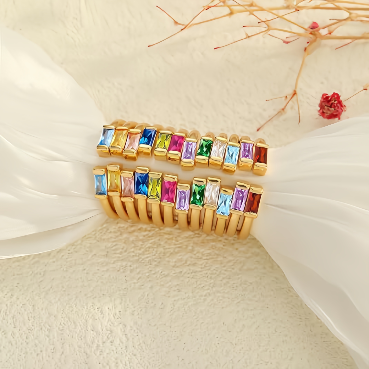 Birthstone Ring by ｜Best Friend Gift ｜ Anniversary Gift ｜ Adjustable Personalized Gemstone Ring- EclatDoré