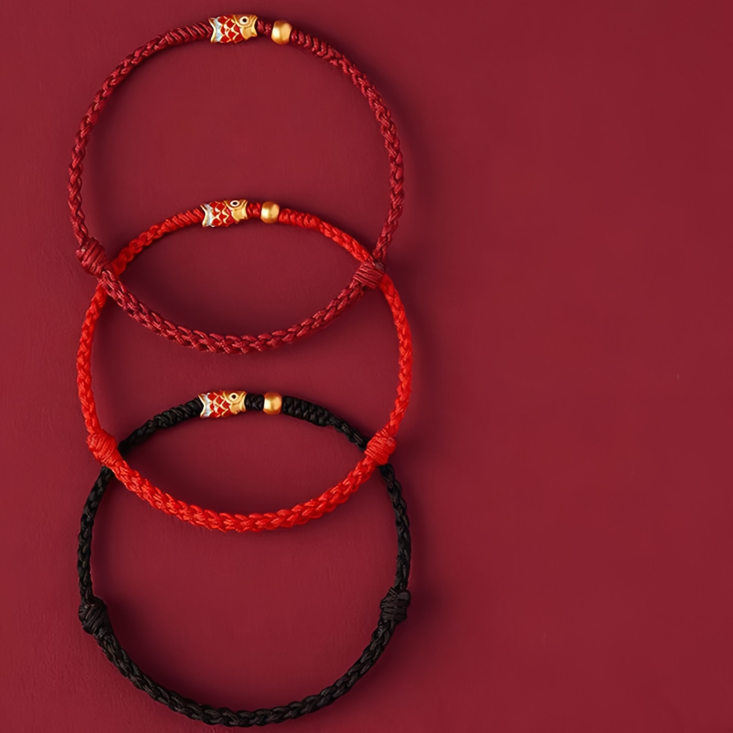 925 Sterling Silver Handmade Koi Fish Wealth and Success Braided Rope Bracelet